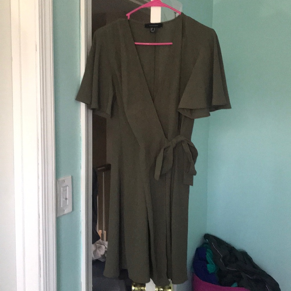 Army Green Wrap Dress